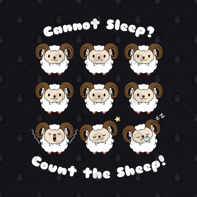 Can't Sleep Count the Sheep Funny Cute Pajama by TheBeardComic